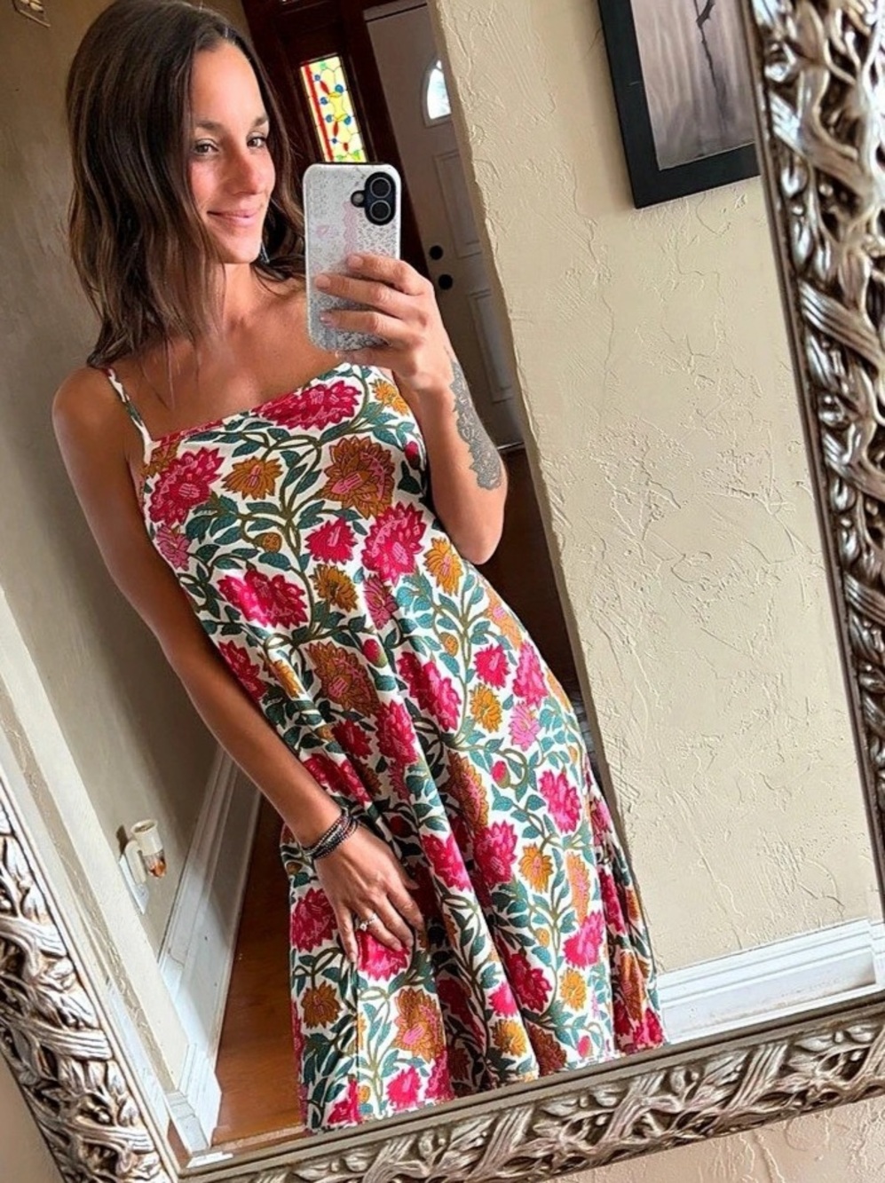 Natural Life Amelia Maxi Dress Lush Zinnias Size XS